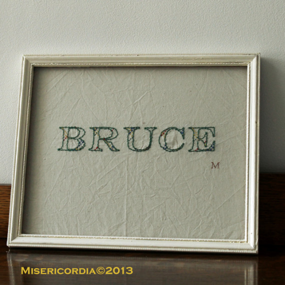 Bruce hand embroidery - Misericordia 2013