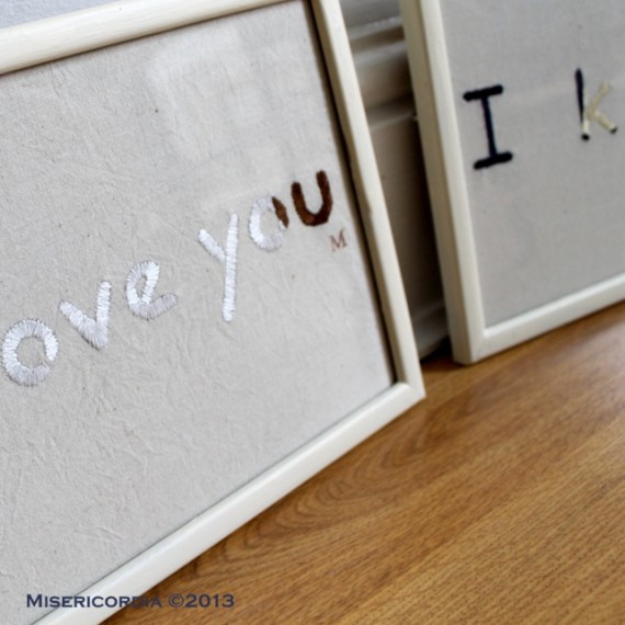 I love you - I know hand embroidery - Misericordia 2013