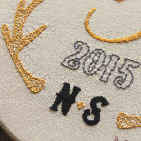 N & S hand embroidered wedding hoop - Misericordia 2015